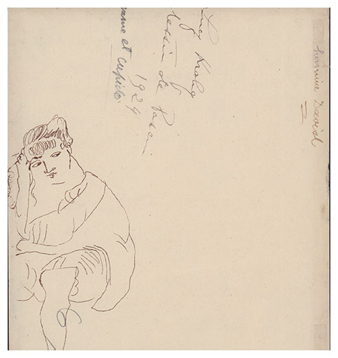 Amour et Cupidon,
drawing by Jules PASCIN